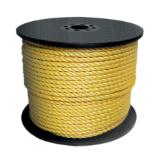 China Yellow 3 strand pp split film rope  packing rope